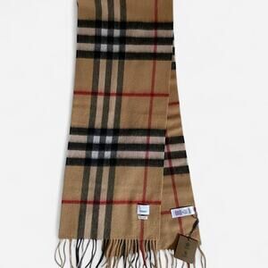 Burberry Check Cashmere Scarf Archive Beige